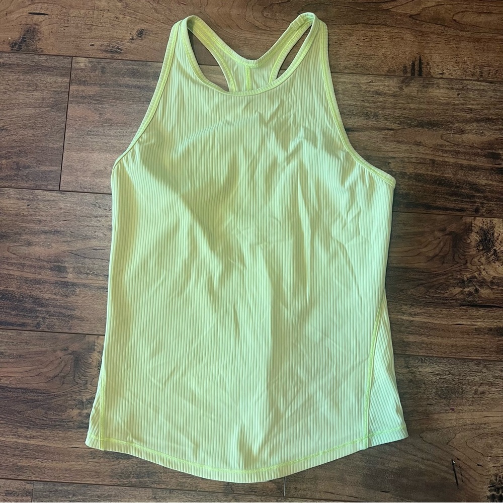 LULULEMON Neon Ribbed Yellow Women’s Tank EUC